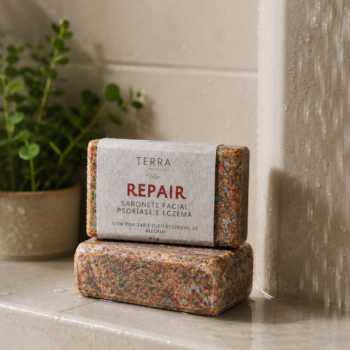 Sabonete para psoríase e eczema com ingredientes naturais. Ajuda a aliviar comichão, descamação e desconforto da pele.